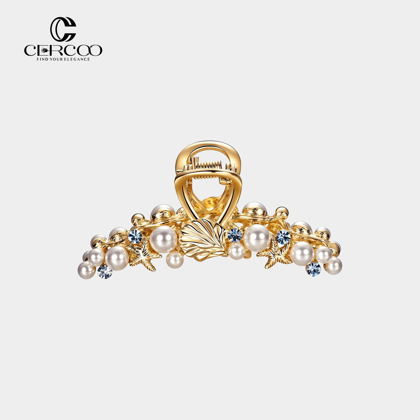 Cercoo/奢蔻海星纪珍珠后脑勺抓夹发卡鲨鱼夹气质夹子头饰发饰品,饰品/流行首饰/时尚饰品新,发饰,淘宝优惠券,粉丝福利购,淘宝优惠卷