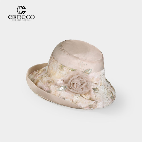 Cercoo/奢蔻优雅玫瑰水钻防晒帽