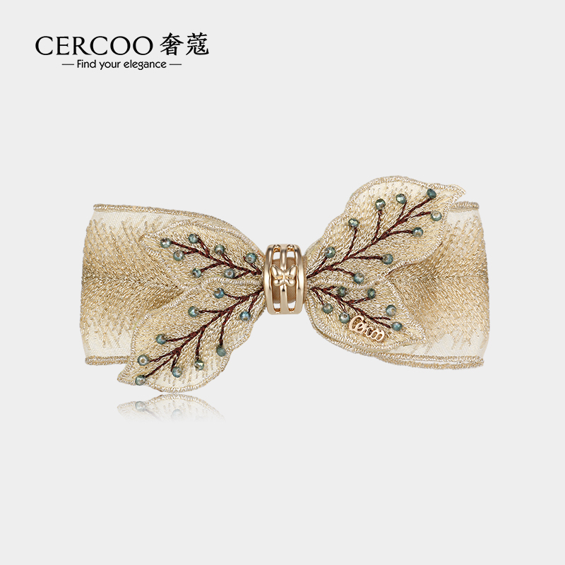 cercoo/奢蔻蝴蝶结梦境花 妈妈发夹后脑勺一字夹弹簧夹大号发卡子 饰品/流行首饰/时尚饰品新 发饰 原图主图