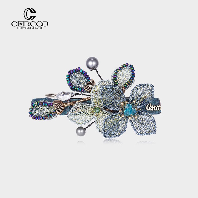 Cercoo/奢蔻绣蝶发夹水晶发卡水钻一字夹子盘发发夹边夹百搭高级,饰品/流行首饰/时尚饰品新,发饰,淘宝优惠券,粉丝福利购,淘宝优惠卷