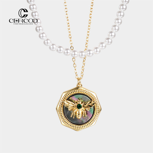 Cercoo/奢蔻珍珠蜜蜂双层项链