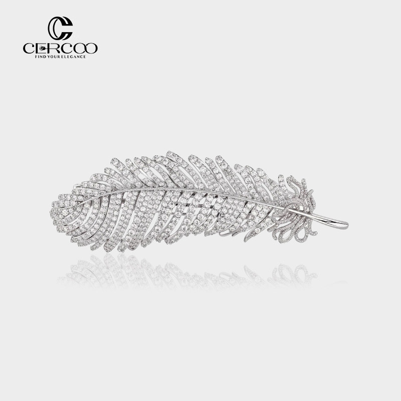 Cercoo/奢蔻璀璨星辰系列发夹羽毛头饰一字夹气质侧边夹子刘海夹