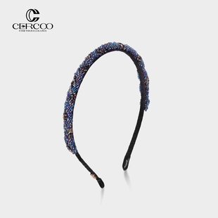 女 法式 Cercoo 奢蔻紫晶琉璃幻彩系列手工串珠发箍网红2022年新款