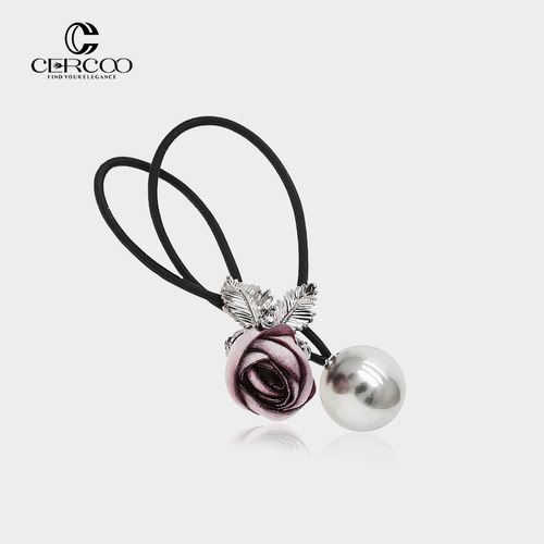 Cercoo/奢蔻珍珠发绳玫瑰头饰