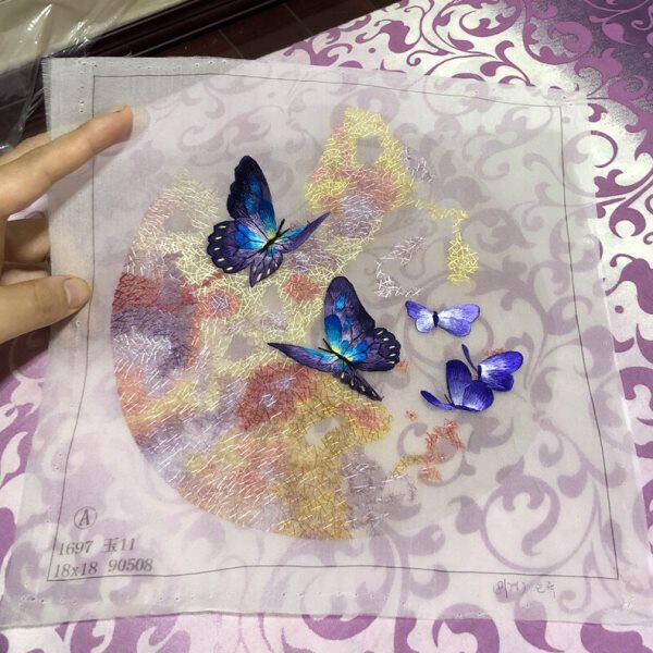 苏绣成品双面绣小绣片纯手工刺绣团扇扇面布料真丝包包配饰中国风
