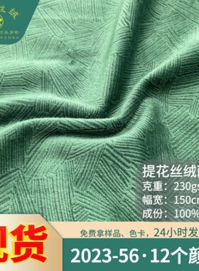 宇彬丝绒2023-56新款提花面料 现简约针织无弹丝绒提花面料布