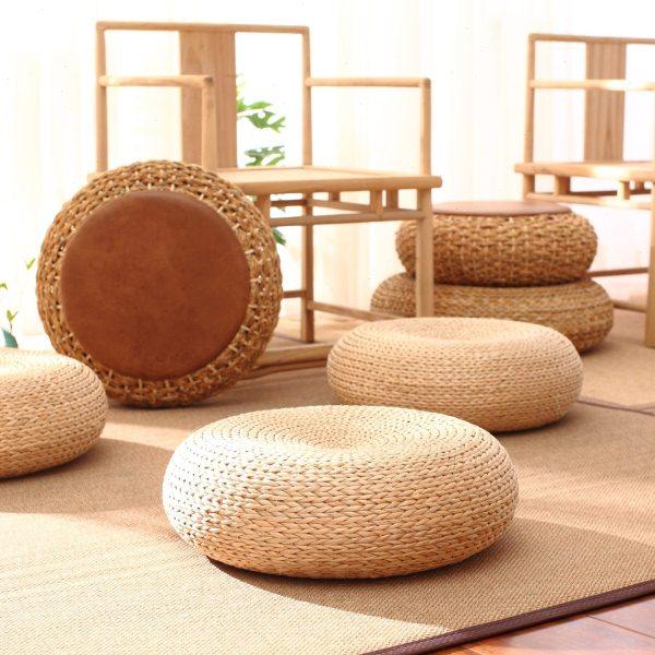 日式草编蒲团圆形加厚坐垫榻榻米飘窗阳台地上禅修垫茶道藤编坐墩,居家布艺,蒲团,淘宝优惠券,粉丝福利购,淘宝优惠卷