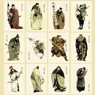 水墨水浒人物卡片 水浒108将,水浒英雄传152张卡牌