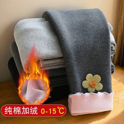 女童秋冬款加绒打底裤