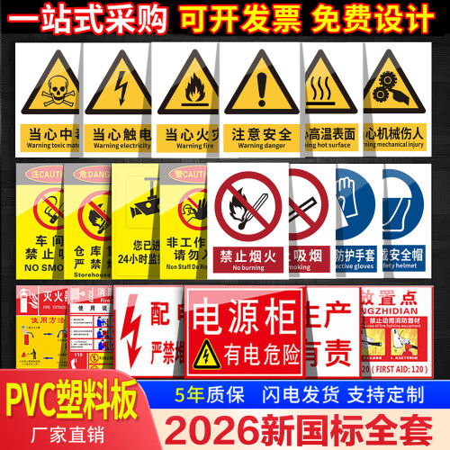 安全标识牌警告标志消防生产标示牌警示提示施工现场工地仓库车间