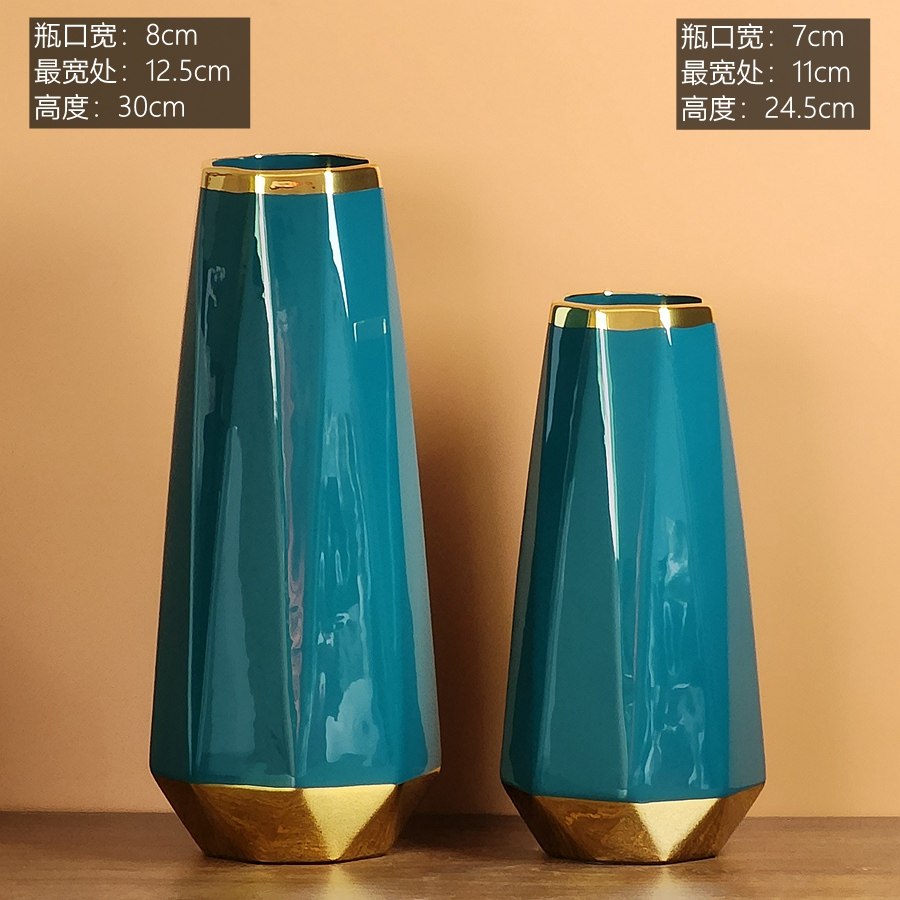 几何陶瓷花瓶大小号家居客厅电视柜餐桌摆件跳舞兰简约网红款装水,家居饰品,花瓶,淘宝优惠券,粉丝福利购,淘宝优惠卷