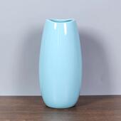 天蓝色鹅蛋陶瓷花瓶大中小号桌面水养插花发财果摆件内外釉面光滑