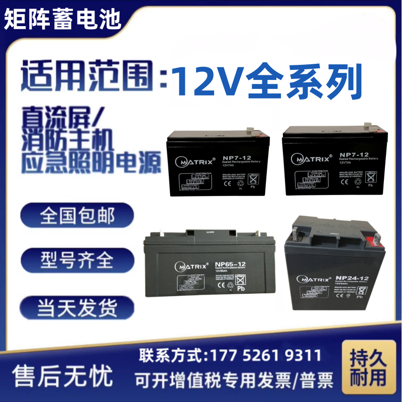 MATRIX矩阵蓄电池NP12V1.2~7A17A24A38A40A65A100A120A150A200A全