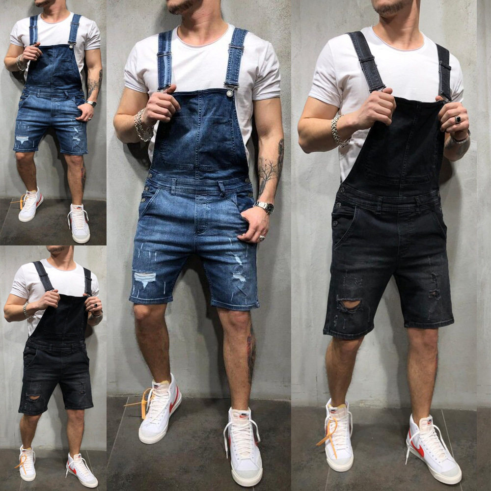 Wish时尚男士的背带牛仔