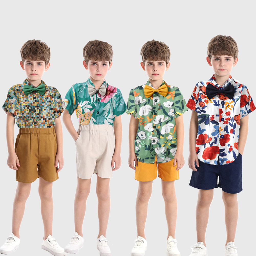 baby外贸童装夏威夷衬衫