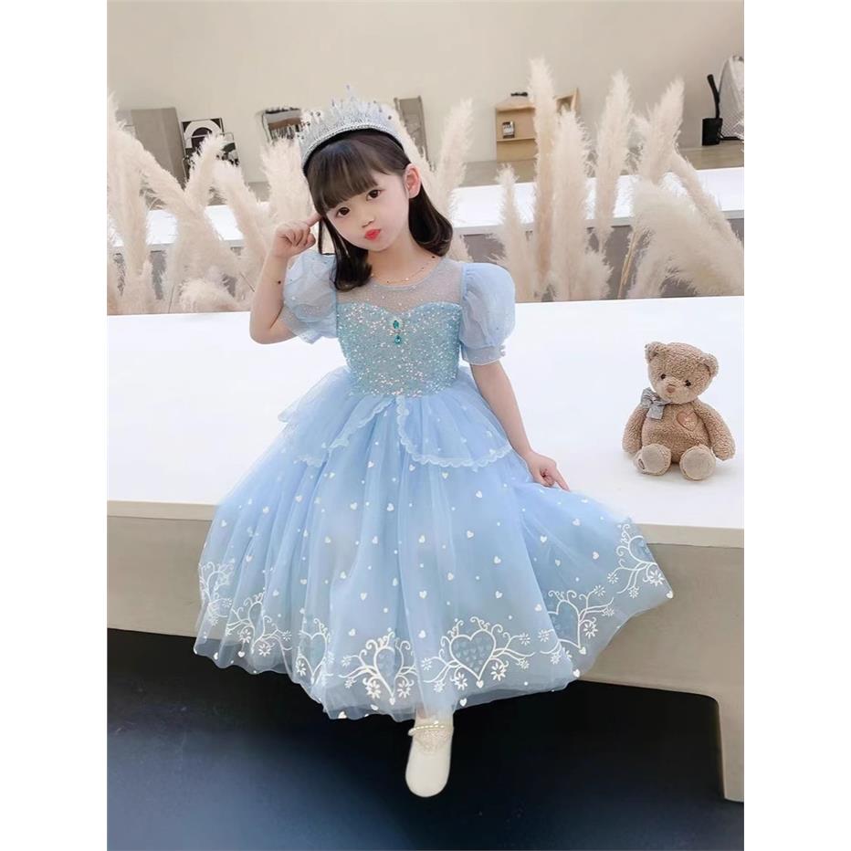 爱莎公主裙女童夏款爱沙
