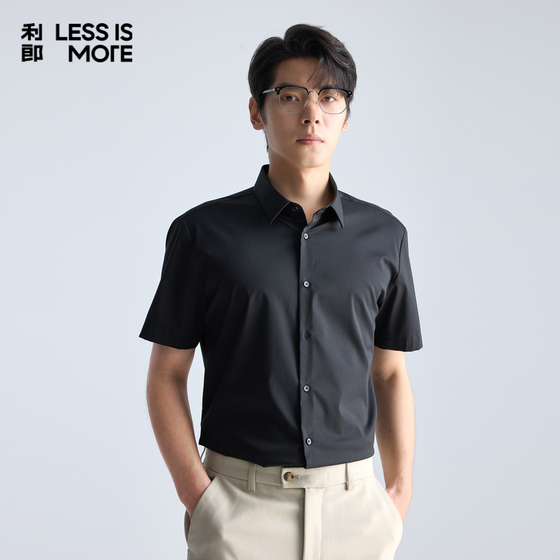 【轻薄凉感】利郎青年商务短袖衬衫男2025夏季休闲衬衣男A5XZC001