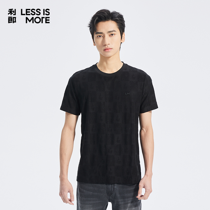 【棉混纺面料】利郎青年商务短袖t恤男2025夏季透气上衣Q5XTX605
