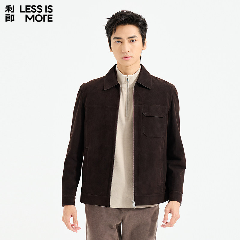 【绒面皮】利郎青年商务商场同款真皮皮衣2025冬季男士轻奢外套
