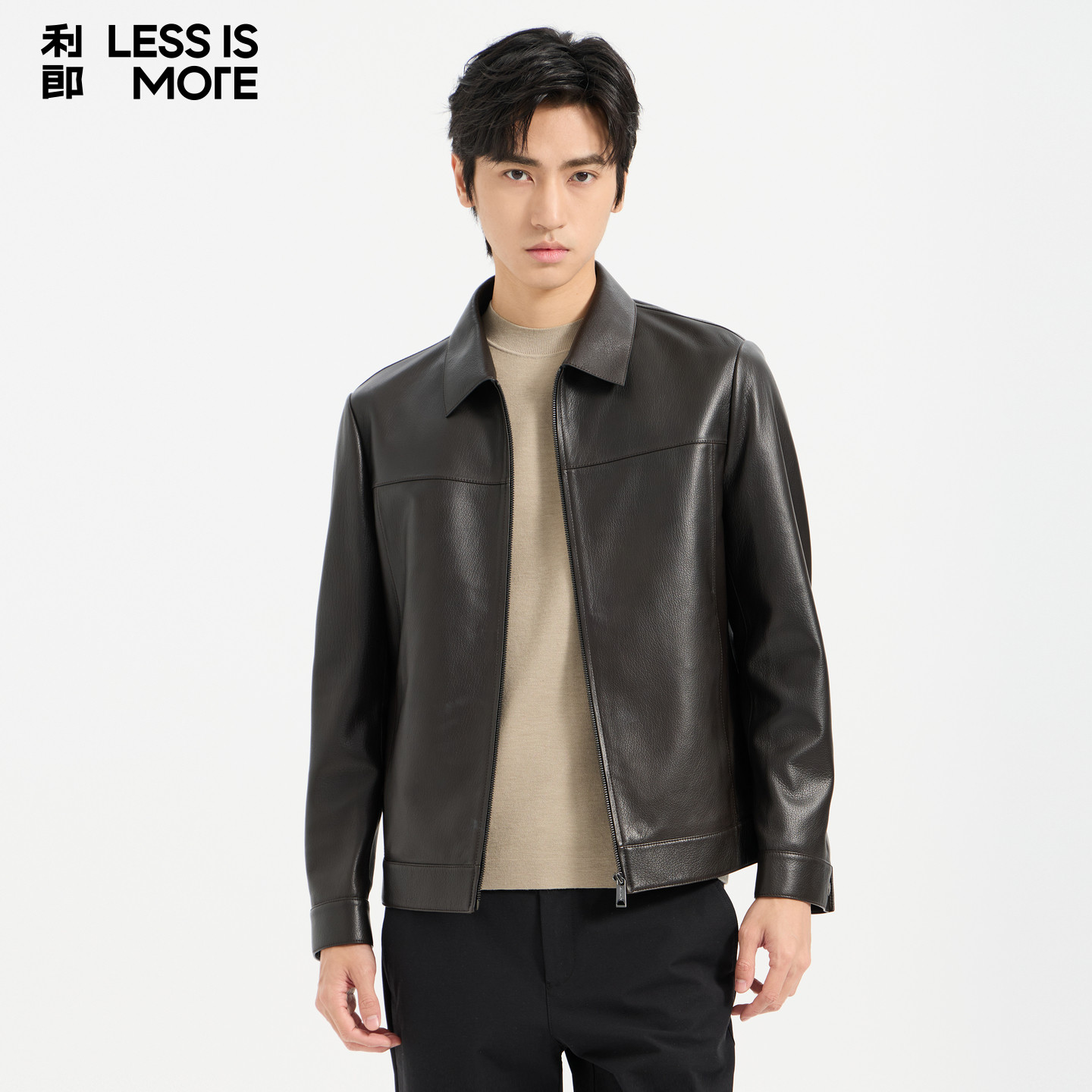 【商场同款】利郎青年商务真皮皮衣男2026秋季时尚休闲轻奢外套男