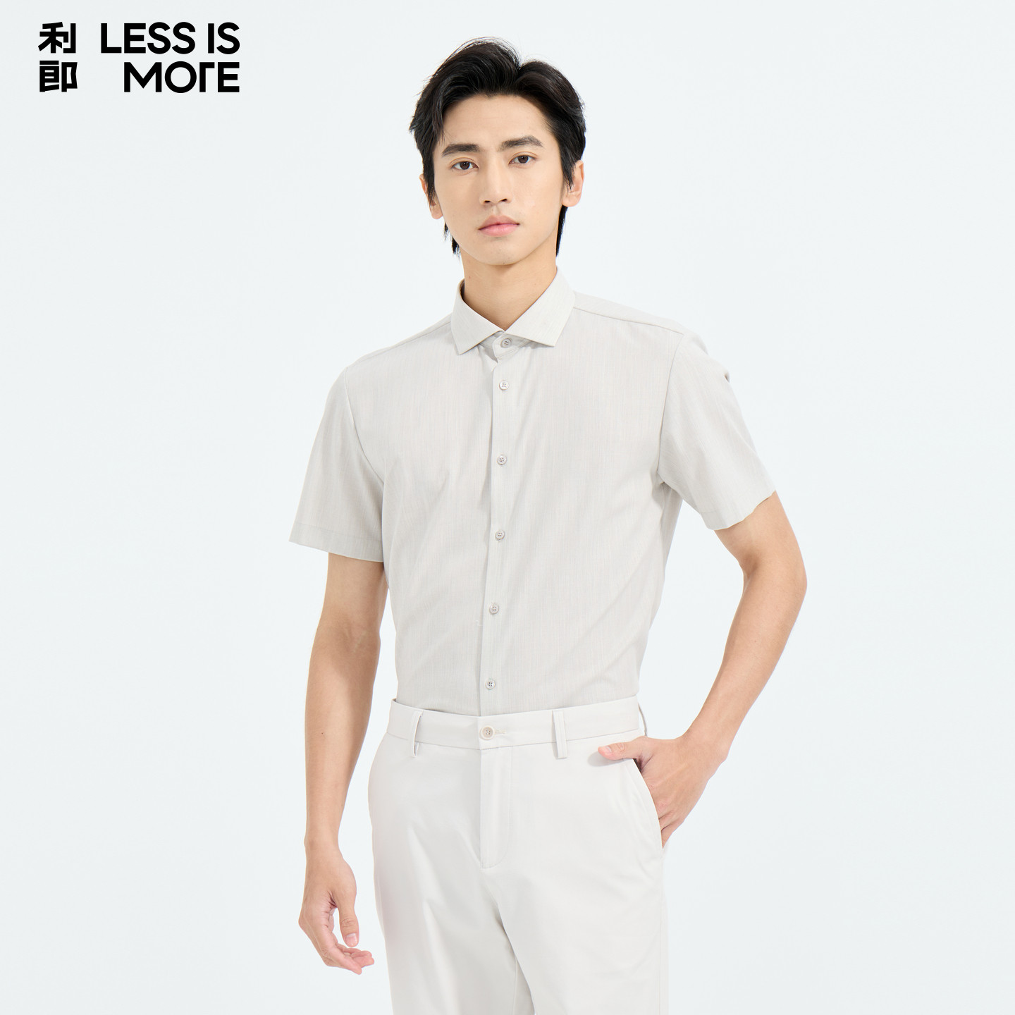 【混纺面料】利郎青年商务短袖衬衫男2026年夏季时尚百搭休闲衬衣