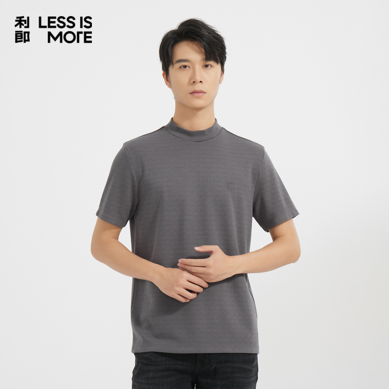 【涤粘肌理混纺】利郎青年商务卫衣男2025冬休闲短袖t恤Q4DTX011