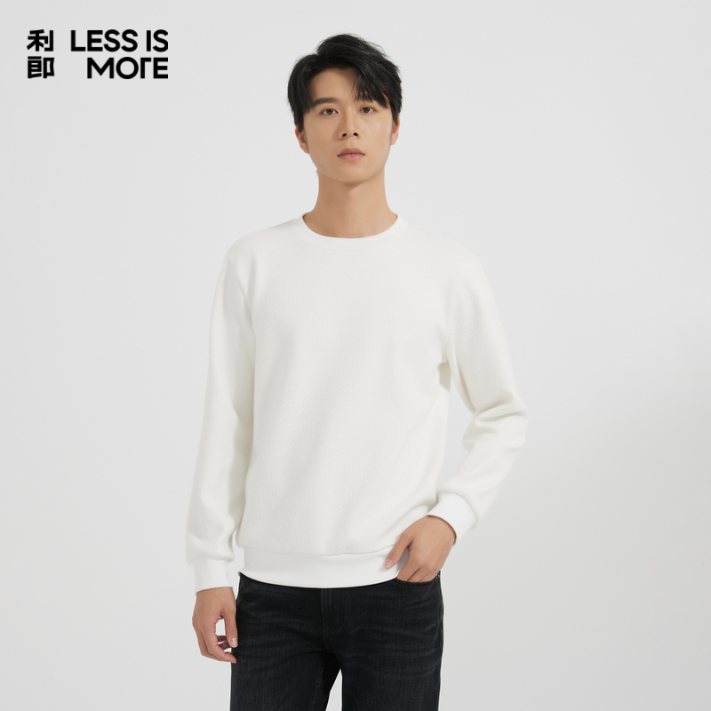 【莫代尔复合提花】利郎青年商务卫衣男2025冬季长袖t恤Q4DTX009