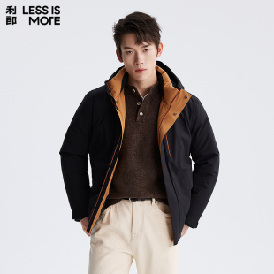 时尚 利郎青年商务羽绒服2025冬季 休闲保暖抗寒外套男 撞色门襟