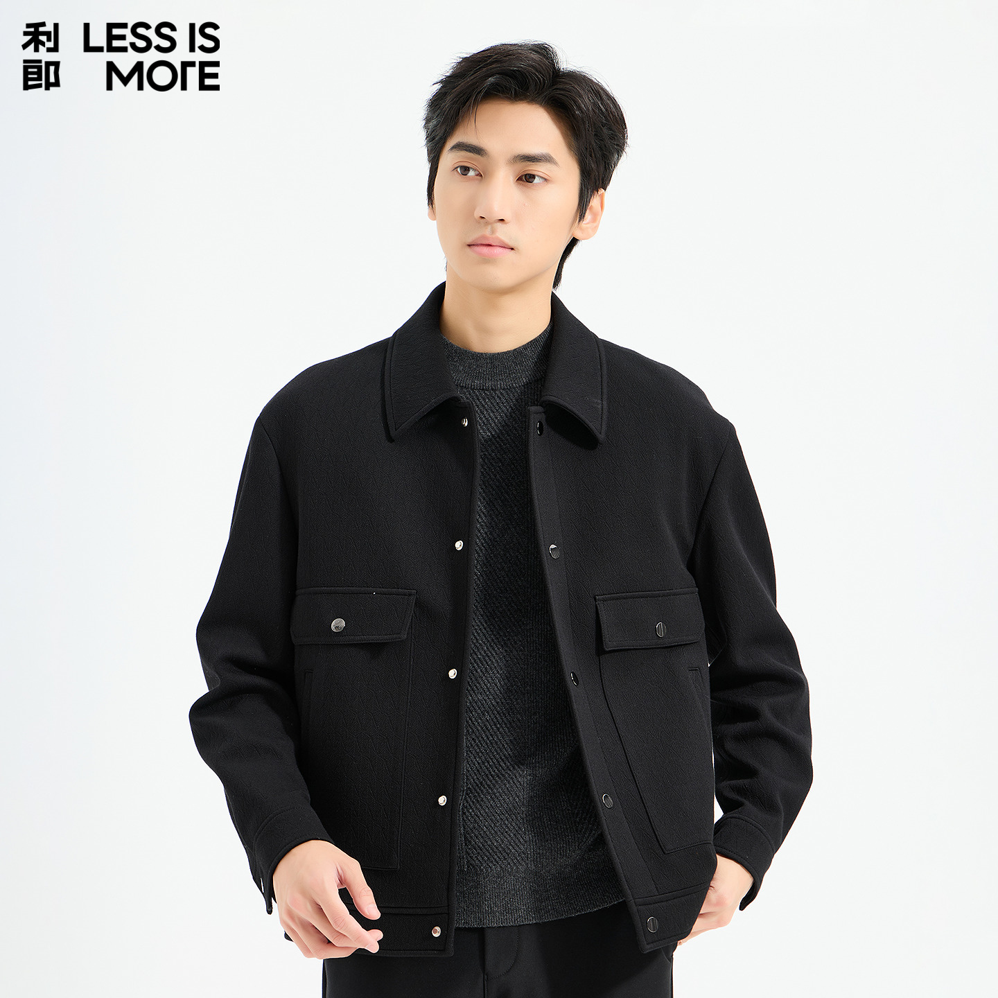 【肌理提花】利郎青年商务商场同款毛呢外套2025冬季休闲保暖大衣