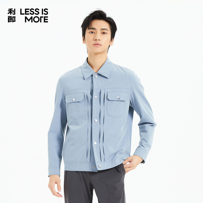 【TR色织面料】利郎青年商务夹克男2025秋翻领休闲外套男Q5CJK009