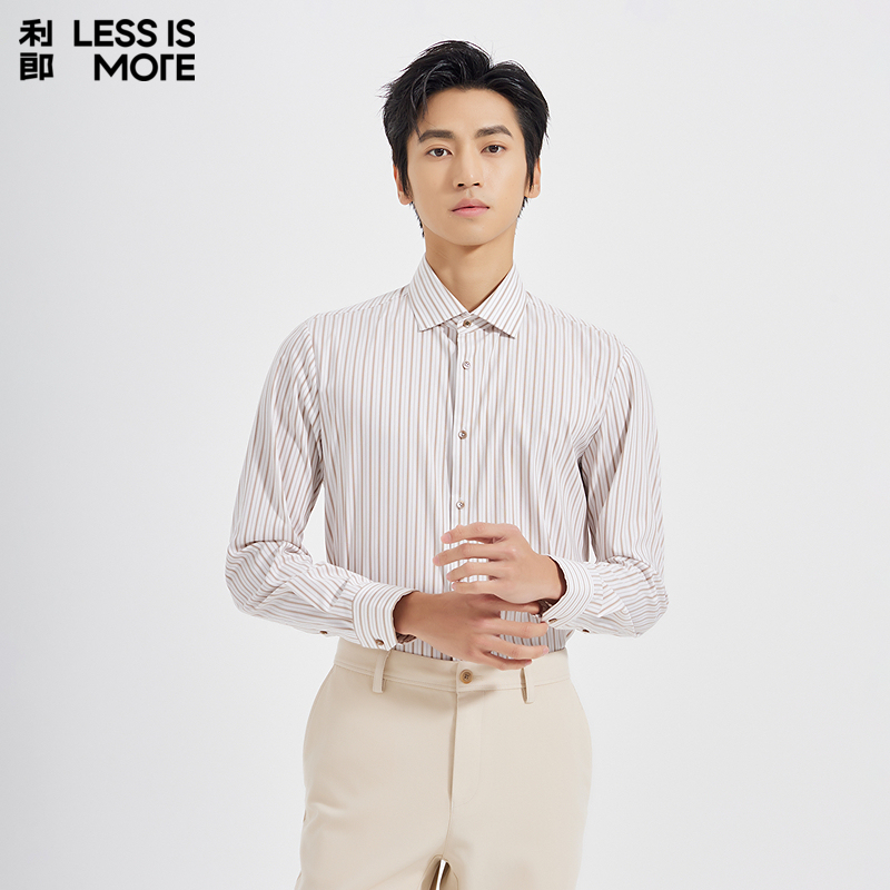 【色织条纹】利郎青年商务商场同款长袖衬衫男2025秋季休闲衬衣男