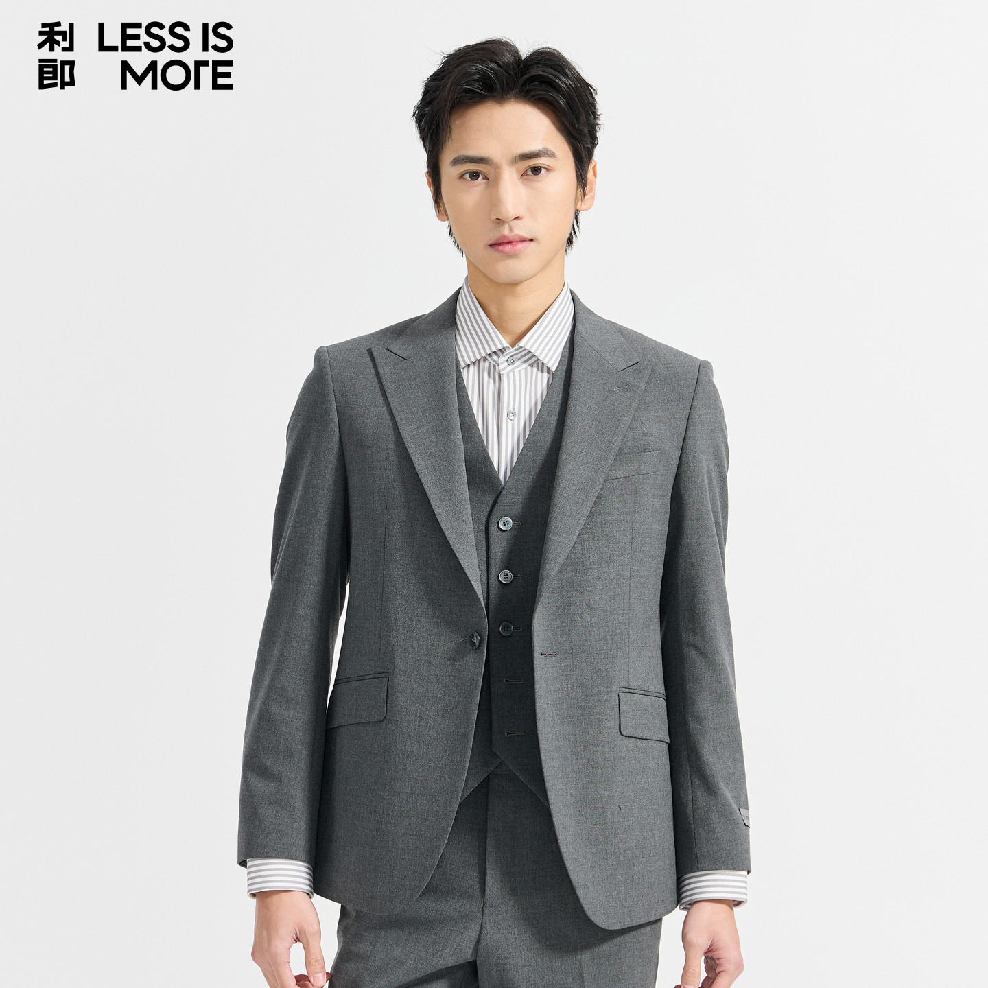 【商场同款】利郎青年商务西服套装2026秋季三件套时尚修身西装男