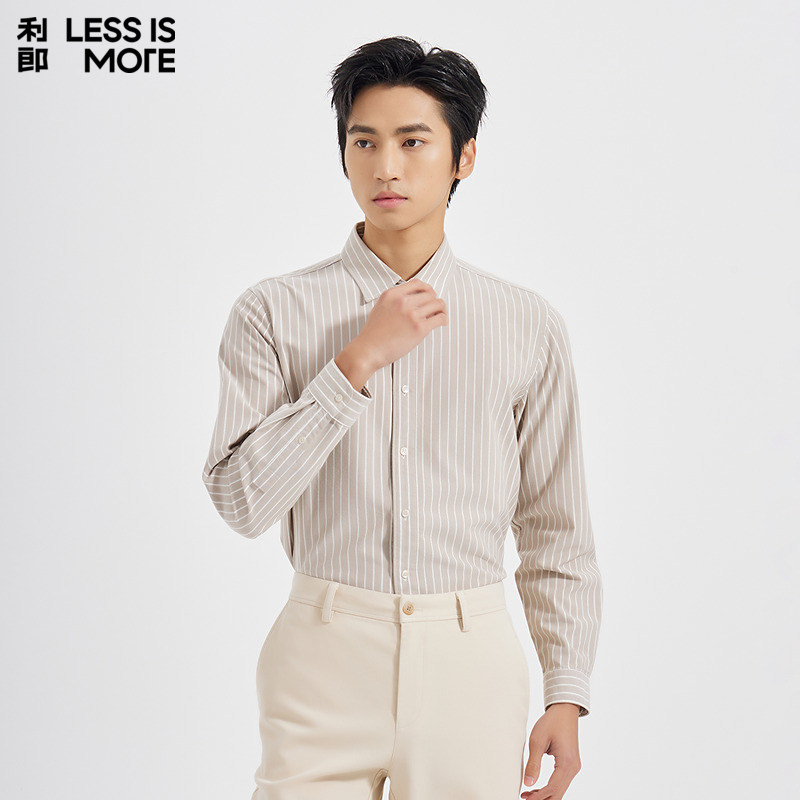 【竖条纹设计】利郎青年商务商场同款长袖衬衫男2026春季休闲衬衣