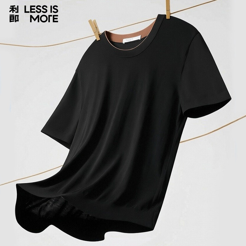 【休闲毛织】利郎青年商务短袖t恤衫2026年夏季时尚休闲圆领短t男