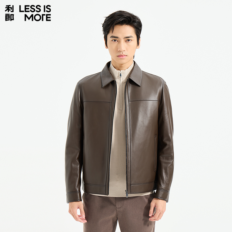 【触感柔软】利郎青年商务商场同款真皮皮衣2025冬季男士轻奢外套