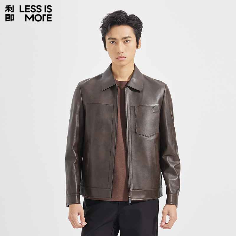 【云雾皮】利郎青年商务商场同款真皮皮衣2025秋季男士轻奢外套