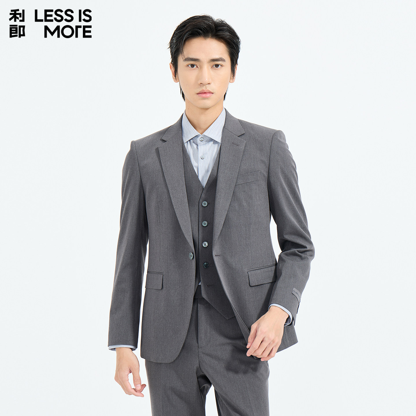 【混纺面料】利郎青年商务西服套装2026春季三件套时尚修身西装男