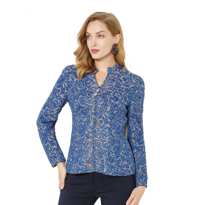 玫而美品牌专柜针织提花短外套