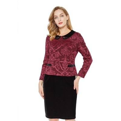 玫而美品牌专柜针织提花连衣裙