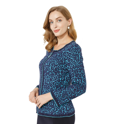 华丽针织提花修身显瘦上衣外套