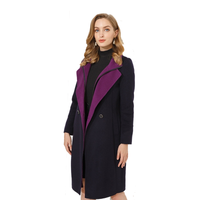 玫而美品牌双色中长羊绒冬装大衣