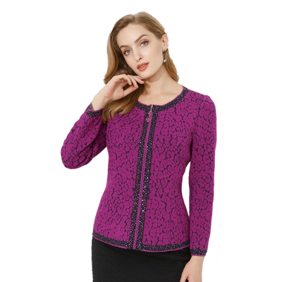 时尚针织弹力修身显瘦薄外套春秋