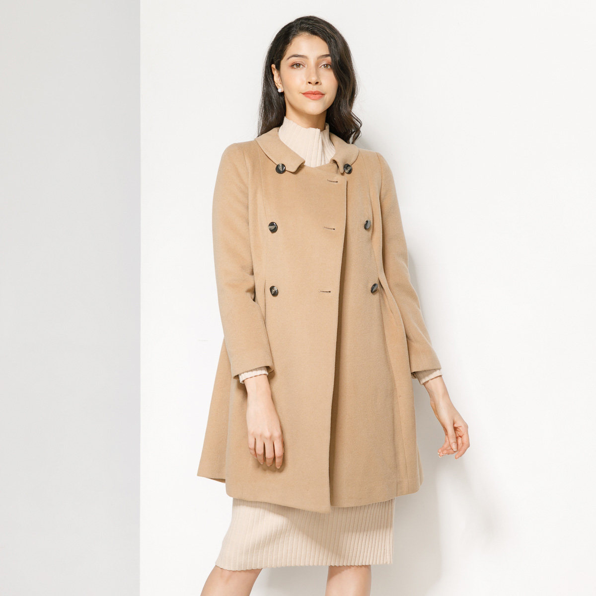 玫而美毛呢外套女清晰冬季羊毛