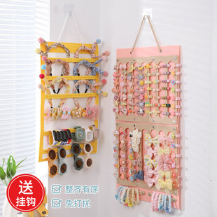 儿童发夹壁挂收纳袋挂墙头绳皮筋架女童发箍发圈发卡发饰品首饰盒