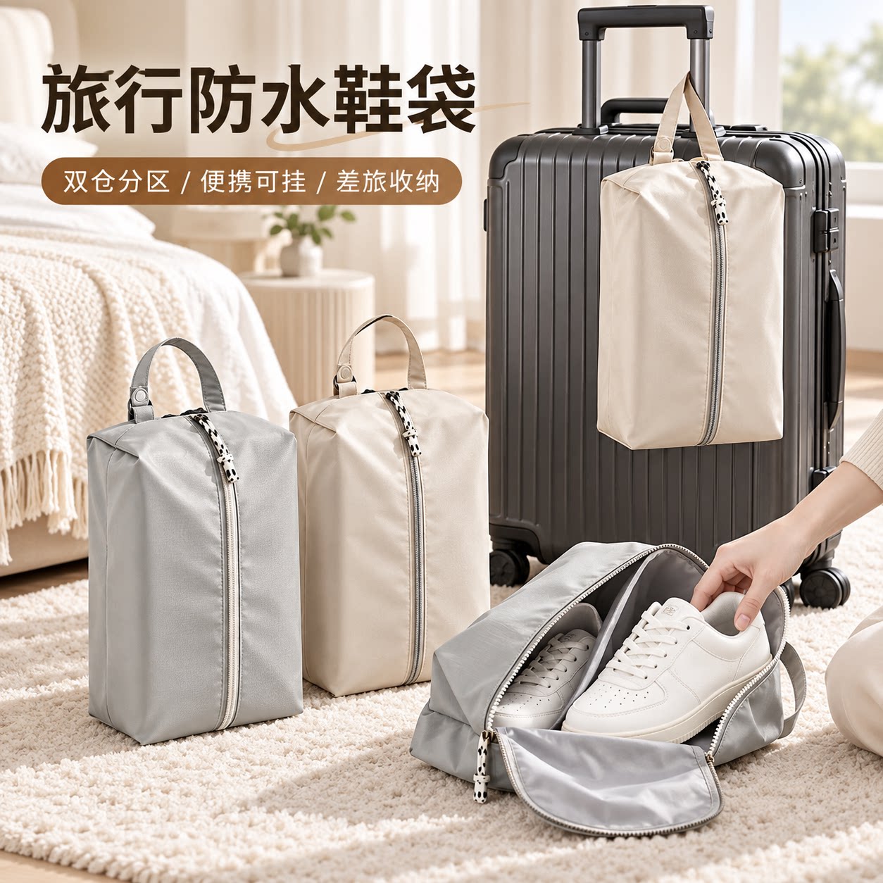 旅行鞋袋鞋子收纳袋便携防尘袋鞋罩鞋套行李箱出差装鞋子收纳神器