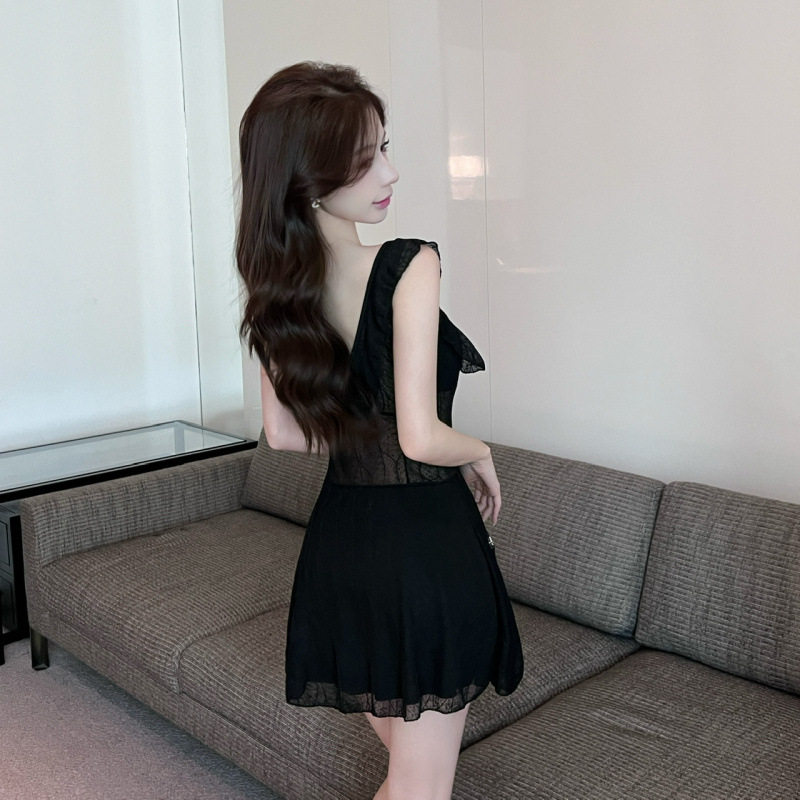 夏季新款女连衣裙足浴技师工作服ktv夜场蹦迪修身显瘦a字短裙子