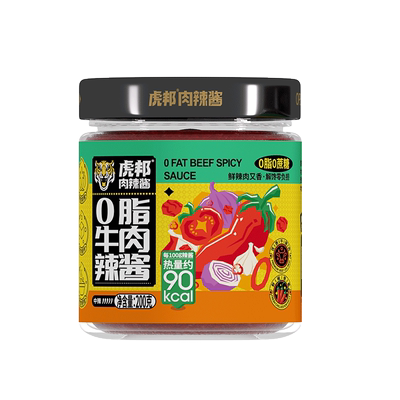 虎邦0脂牛肉辣酱200g瓶装0脂肪
