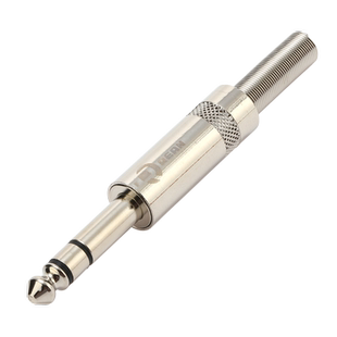 REAN 6.35直插头弯6.5连接器镀金大二芯焊接平衡话筒三芯吉他贝斯