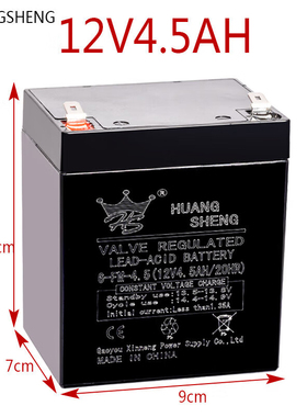 皇盛HUANGSHENG12V4.5AH儿童电动车三轮玩具摩托车汽车蓄电池电瓶