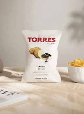 【现货】西班牙TORRES黑松露鱼子酱橄榄油薯片办公室新年零食40g